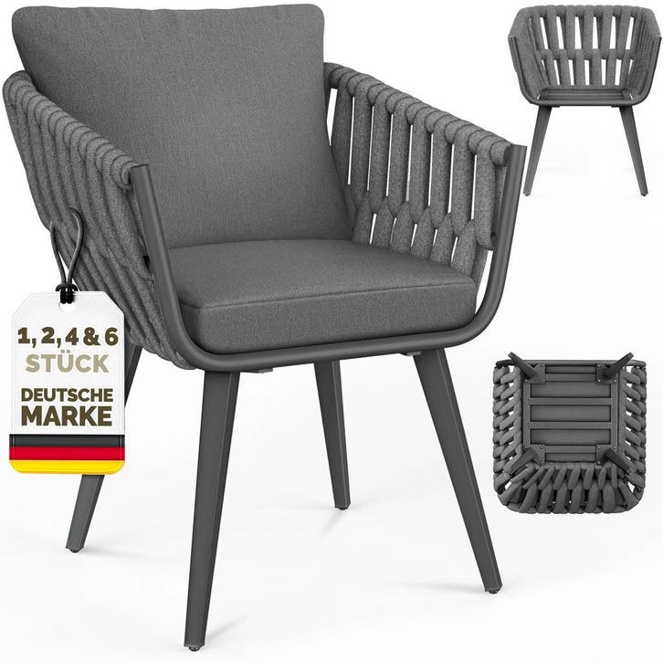 Tuinstoel - Weerbestendig - Met armleuning - Grijs - Tillvex, Jardin & Terrasse, Chaises de jardin, Envoi