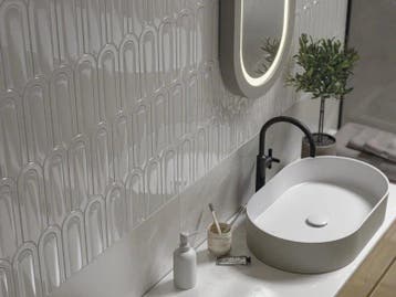 Wandtegel Villeroy Gala Decor Pearl Grijs Glans 8x21, Doe-het-zelf en Bouw, Nieuw, 20 tot 40 cm, 10 m² of meer, Wandtegels