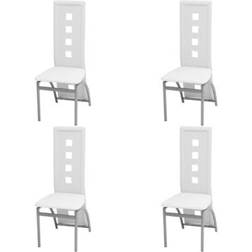 vidaXL Eetkamerstoelen 4 st kunstleer wit, Verzenden, Nieuw