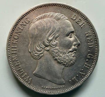 Nederland. Willem III. 2 1/2 Gulden 1873 (Zonder