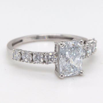 Zonder minimumprijs - Ring - 14 karaat Witgoud - 2.14ct. tw.