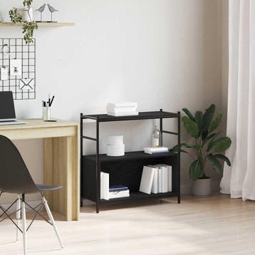 vidaXL Boekenplank 80 x 30 x 78,5 cm Bewerkt hout Zwart, Verzenden