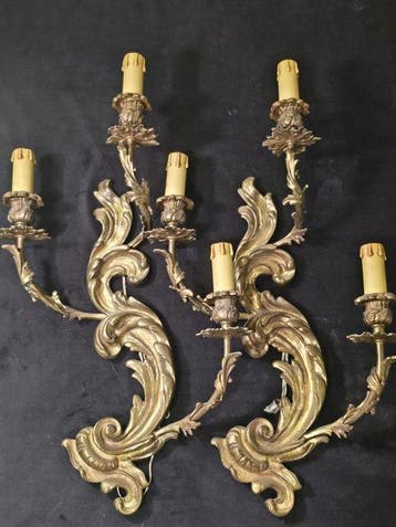 Wandkandelaar - Verguld brons