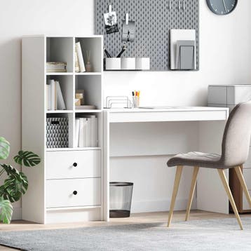 vidaXL Bureau Wit 145,5 x 40 x 127 cm 2 st, Verzenden