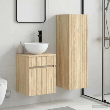 vidaXL Badkamermeubel Set 2 st Sonoma Eiken 33 x 34,5 x 100, Maison & Meubles, Tables | Coiffeuses, Verzenden