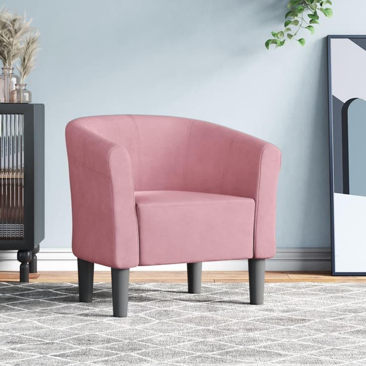 vidaXL Kuipstoel fluweel roze, Huis en Inrichting, Fauteuils, Nieuw, Verzenden