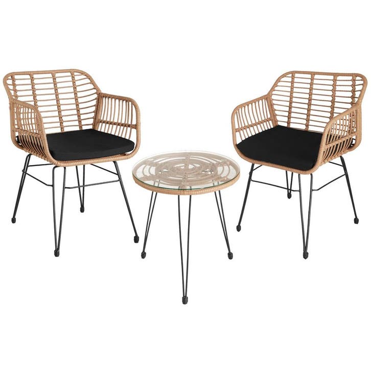 tectake Wicker zitgroep Molfetta 2+1 - natuur, Tuin en Terras, Tuinsets en Loungesets, Verzenden
