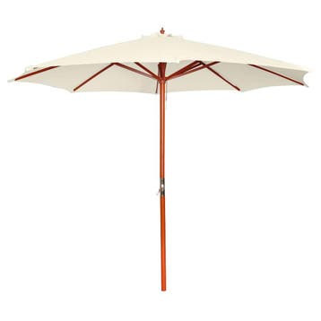 vidaXL Parasol 300x258 cm zandwit, Tuin en Terras, Verzenden, Nieuw