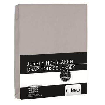 Jersey hoeslaken matras (max. 26 cm) - 80/210 , Stone, Nieuw, Eenpersoons, Matras