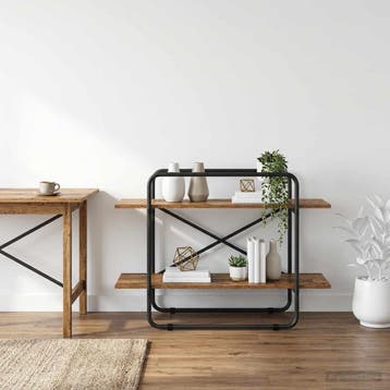 vidaXL Boekenplank 2-laags 100 x 35 x 70 cm PB Eikenhout, Verzenden, Nieuw