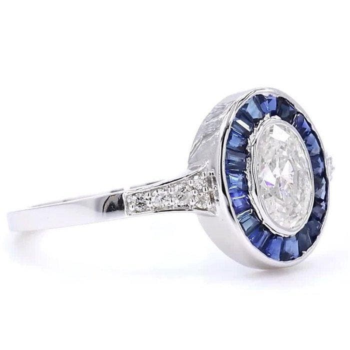 Verlovingsring - 14 karaat Witgoud - 0.94ct. tw. Diamant, Handtassen en Accessoires, Antieke sieraden