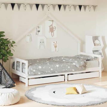 vidaXL Kinderbedframe met lades 90x200 cm massief grenenhout, Verzenden