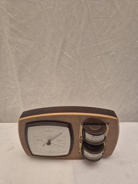 Zeldzaam Mid Century Barometer (Jaren 60) - Barometer - Hout, Antiek en Kunst, Curiosa en Brocante