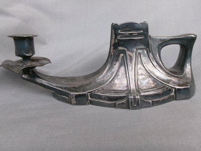 Art Nouveau - Chandelier - Plaqué(e) argent, Antiquités & Art, Art | Objets design