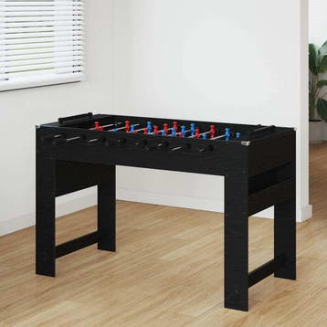 vidaXL Tafelvoetbal Zwarte Eik 125 x 60,5 x 80 cm Bewerkt, Verzenden, Nieuw