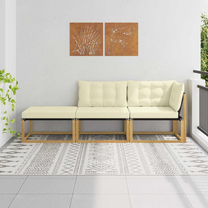 vidaXL Sectie Sofa Eenheden met kussen Wit 241,5 x 83 x 73, Jardin & Terrasse, Ensembles de jardin, Envoi