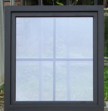 pvc raam , chassis , venster 115 x 123 wit / zwart ral 9005, Ophalen of Verzenden, Raamkozijn
