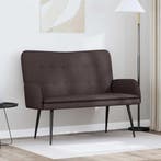 vidaXL 2-Zits Sofa Donkerbruin 115 x 61 x 87 cm Stof, Huis en Inrichting, Verzenden, Nieuw