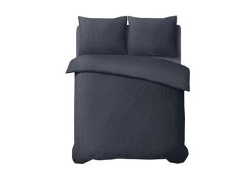 Sleeptime Waffle Antraciet - 200X200/220 + 2 x kussenslopen, Nieuw