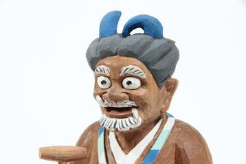 Sculpture of “Oni Nembutsu – Praying Demon from Otsu-e” by