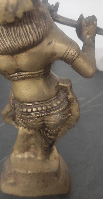 Krishna - Geïnspireerd door de antieke stijl - Verguld brons, Antiquités & Art, Art | Art non-occidental