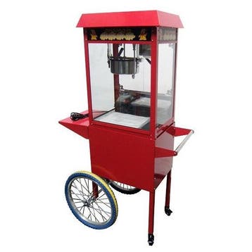 Popcornmachine + Onderstel | Rood | 1.35kW (230V) | Wielen, Verzenden