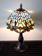 Fraaie Tiffany tafellamp kleur Blauw met groen in Art