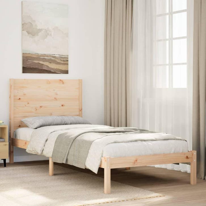 vidaXL Bedframe extra lang zonder matras massief hout 90x210, Maison & Meubles, Chambre à coucher | Lits, Envoi