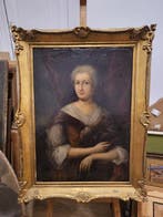 European school (XVIII) - Retrato de dama, Antiek en Kunst