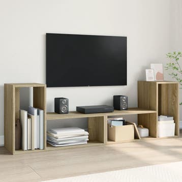 vidaXL Tv-meubelen 2 st 75x30x50 cm bewerkt hout sonoma, Verzenden, Nieuw