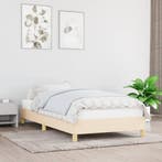 vidaXL Bedframe zonder matras 80x200 cm stof crèmekleurig, Verzenden, Nieuw