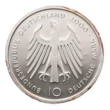 Allemagne. 10 Mark 2000 F - 1200th Anniversary Dom Aachen, Postzegels en Munten