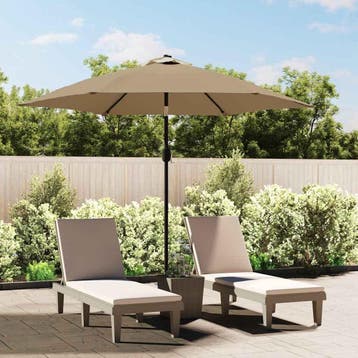 vidaXL Parasol met metalen paal 300 cm taupe, Verzenden, Nieuw