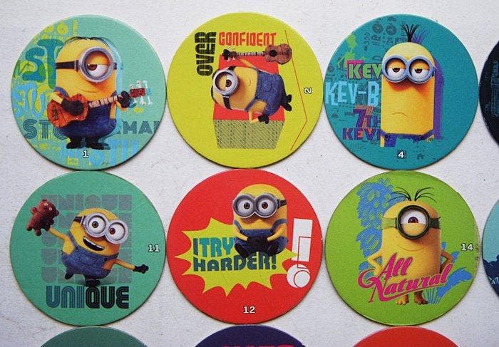 Themacollectie - Verzamelbare Pogs - Minions - Chipicao, Antiek en Kunst, Antiek | Speelgoed