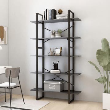 vidaXL Boekenkast met 5 schappen 100x30x175 cm bewerkt hout, Verzenden