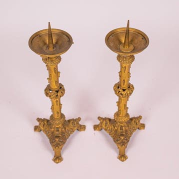 Ensemble de 2 chandeliers d’église - Laiton - 1850-1900, Antiek en Kunst, Kunst | Niet-Westerse kunst