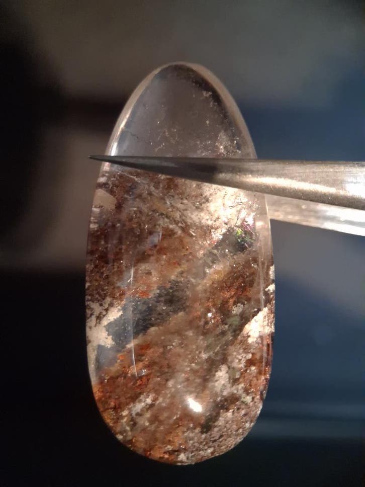 Natural Phantom Quartz - oval polished - 3.8 cm - teardrop, Bijoux, Sacs & Beauté, Accessoires Autre, Envoi