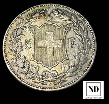 Zwitserland. 5 Francs 1891 - Berna, Postzegels en Munten