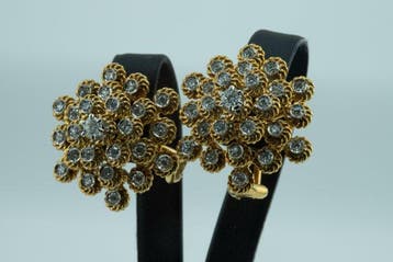 Boucles doreilles - 18 carats Or jaune Diamant (Naturelle)