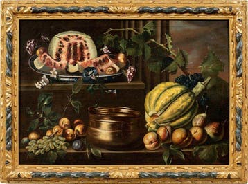 Neapolitan school (XVII-XVIII) - Still life with watermelon,