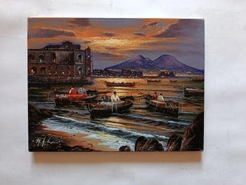 Mario Galanti (XX) - Tramonto a Napoli