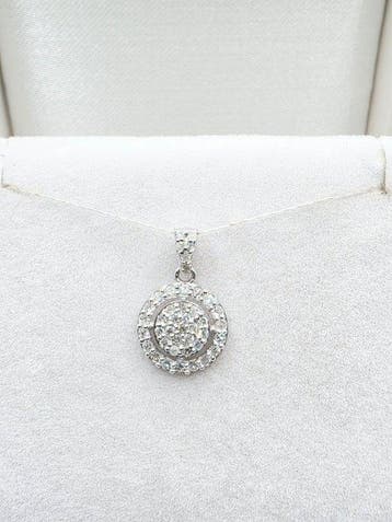 Zonder minimumprijs - Hanger - 14 karaat Witgoud - 0.45ct.