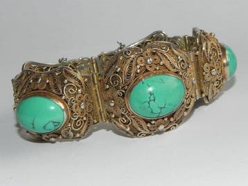 Filigraanarmband - Zilver, Verguld - China - halverwege de