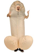 KIMU® Opblaas Kostuum Penis Opblaasbaar Pak Penispak Mascott, Ophalen of Verzenden, Nieuw