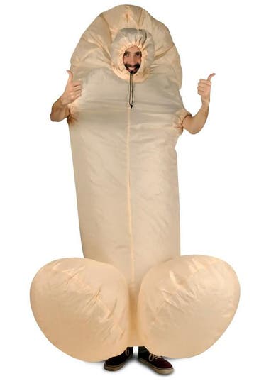 KIMU® Opblaas Kostuum Penis Opblaasbaar Pak Penispak Mascott, Ophalen of Verzenden