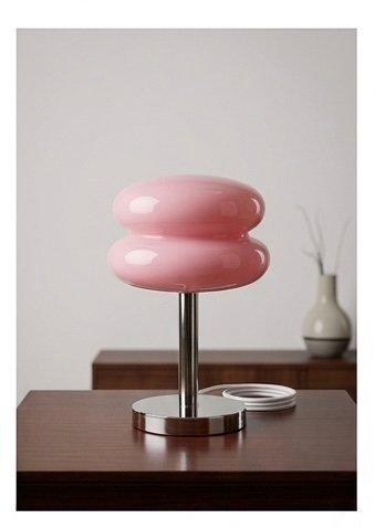 Lampe de table - Verre, Chrome - Pink Bauhaus, Antiquités & Art