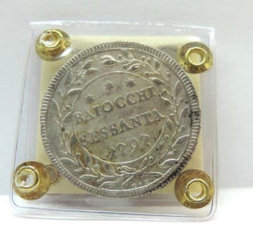 Italië, Pauselijke Staat Pio VI (1775-1799). 60 Baiocchi