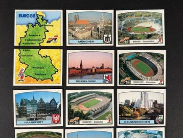 1988 Panini #19/36 Euro 88 - Map and Stadium complete set -, Nieuw