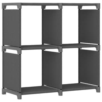 vidaXL Kast met 4 vakken 69x30x72,5 cm stof grijs, Maison & Meubles, Armoires | Bibliothèques, Verzenden