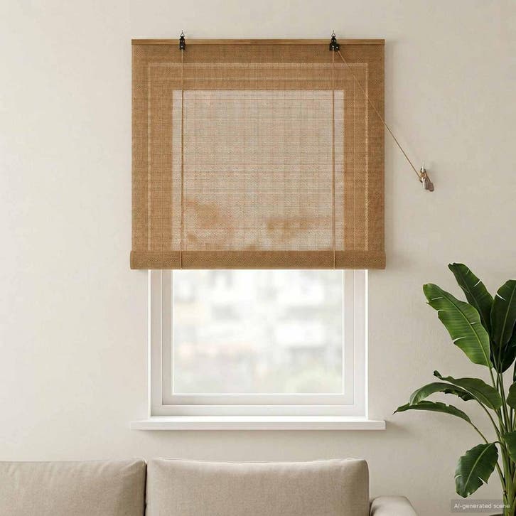 vidaXL Rolgordijn Bruin 80 x 160 cm Bamboe, Huis en Inrichting, Stoffering | Gordijnen en Lamellen, Nieuw, Verzenden